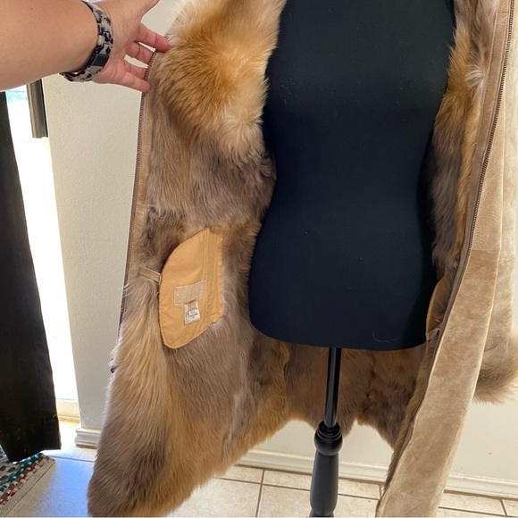 Via Veneto Jacket Womens Size Medium Tan  Lambskin Coat Penny Lane Joplin - Picture 9 of 17